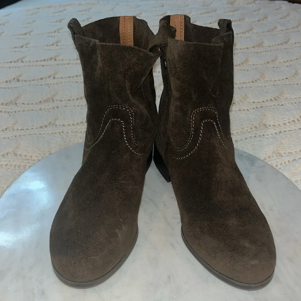 🤎NWT Frye & Co. Sarah Elephant suede brown tan leather ankle bootie slip on 7M🤎 - Picture 16 of 16